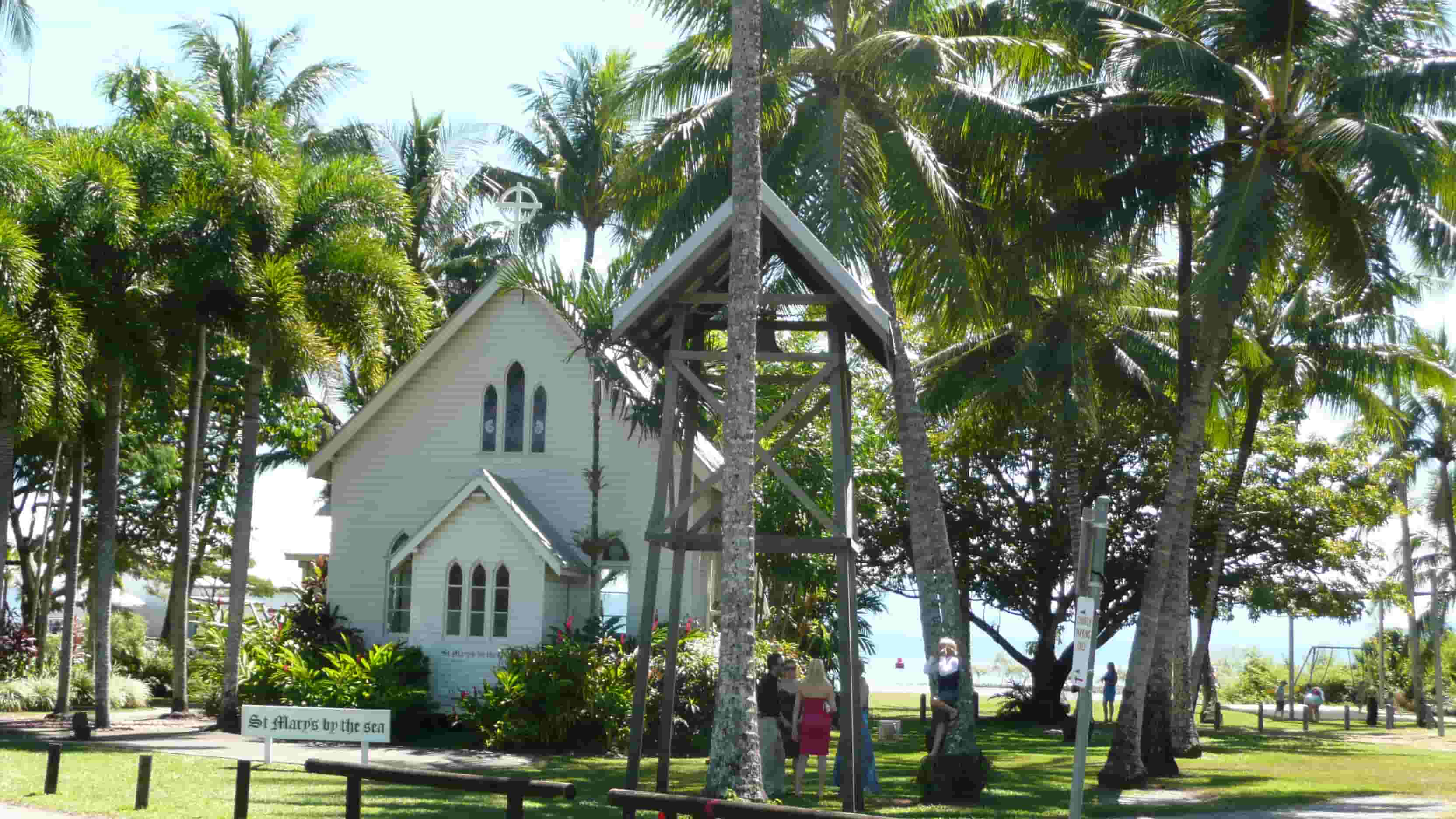 St Mary's by the Sea Chapel front view with guests